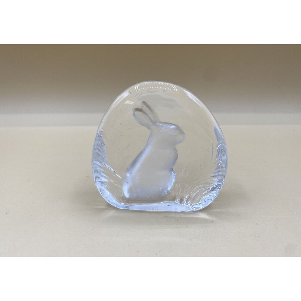 Bunny Rabbit Crystal Paperweight Zajecar 24% Lead 24% PbO Yugoslavia Vintage